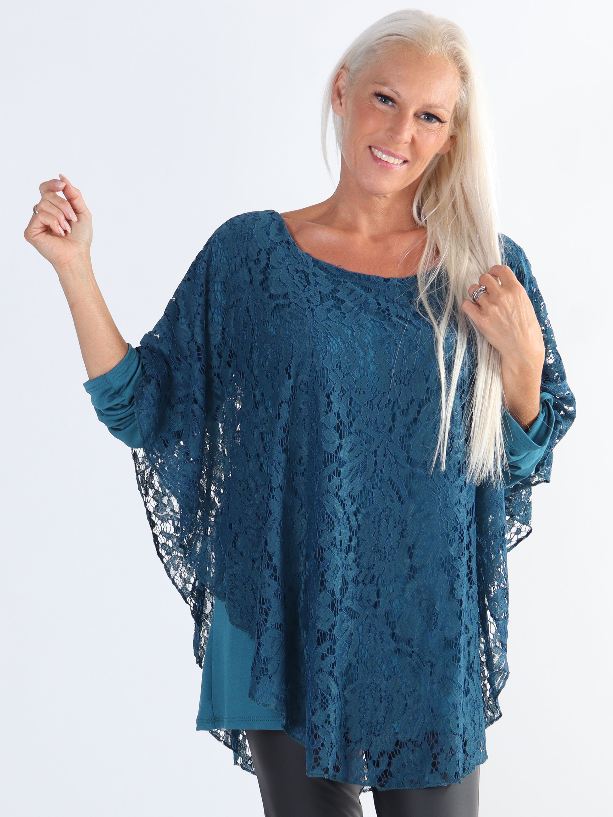 Kenya Lace Shirt - Plus size tunika med spetslager